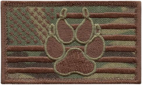 ACU USA Flag American K-9 Dog Handler Subdued Morale Tractical Teassit Touch Touch Patch in Kuwait