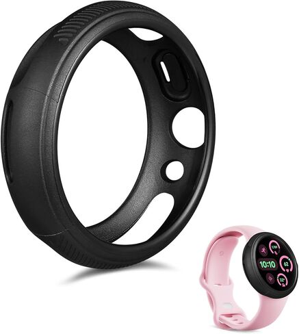 WasserStein حالة حماية مصنوعة لـ Google Pixel Watch 3 (45mm) - حالة مطاطية فائقة الرقيقة - غير متوافقة مع Google Pixel Watch 3 (41 مم) ، Watch 2 & Pixel Watch (1st Gen) - Black) in Kuwait
