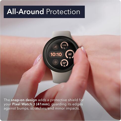 WasserStein حالة حماية مصنوعة لـ Google Pixel Watch 3 (45mm) - حالة مطاطية فائقة الرقيقة - غير متوافقة مع Google Pixel Watch 3 (41 مم) ، Watch 2 & Pixel Watch (1st Gen) - Black) in Kuwait