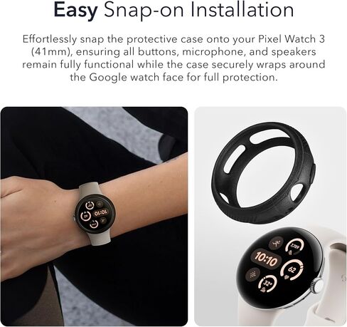 WasserStein حالة حماية مصنوعة لـ Google Pixel Watch 3 (45mm) - حالة مطاطية فائقة الرقيقة - غير متوافقة مع Google Pixel Watch 3 (41 مم) ، Watch 2 & Pixel Watch (1st Gen) - Black) in Kuwait