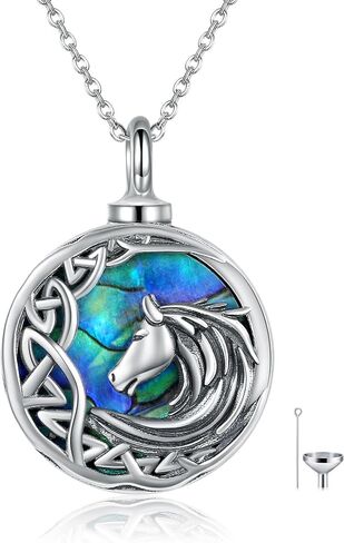 YAFEINI Urn Necklace for Human Ashes 925 Sterling Silver Urn Pendant Horse Memorial Jewelry for Women in Saudi Arabia