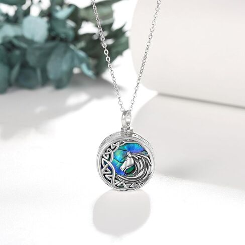 YAFEINI Urn Necklace for Human Ashes 925 Sterling Silver Urn Pendant Horse Memorial Jewelry for Women in Saudi Arabia
