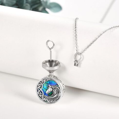 YAFEINI Urn Necklace for Human Ashes 925 Sterling Silver Urn Pendant Horse Memorial Jewelry for Women in Saudi Arabia