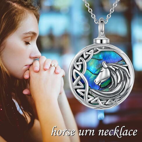 YAFEINI Urn Necklace for Human Ashes 925 Sterling Silver Urn Pendant Horse Memorial Jewelry for Women in Saudi Arabia
