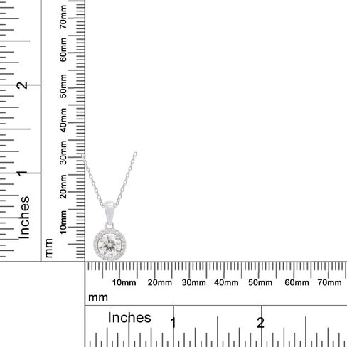 SAVEARTH DIAMONDS 1 1/10 ct. t.w Center 6.5MM Round Cut Lab Created Moissanite Diamond Halo Pendant Necklace In 14k Gold Over Sterling Silver, 18" Chain (VVS1 Clarity, 1.10 Cttw) in Saudi Arabia