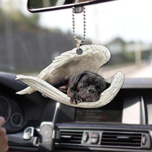 Talataca Cane Corso Sleeping Angel Wing Memorial Dog 2d مسطح السيارة الخلفي إكسسوارات مرآة عيد الميلاد زخرفة الزخرفة الشنق in Saudi Arabia