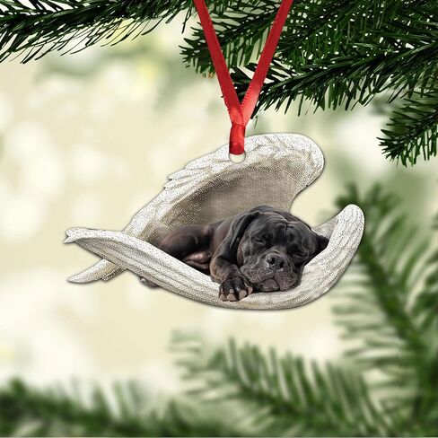 Talataca Cane Corso Sleeping Angel Wing Memorial Dog 2d مسطح السيارة الخلفي إكسسوارات مرآة عيد الميلاد زخرفة الزخرفة الشنق in Saudi Arabia