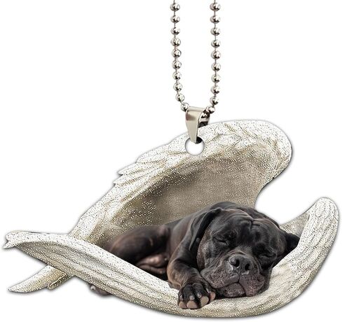 Talataca Cane Corso Sleeping Angel Wing Memorial Dog 2d مسطح السيارة الخلفي إكسسوارات مرآة عيد الميلاد زخرفة الزخرفة الشنق in Saudi Arabia