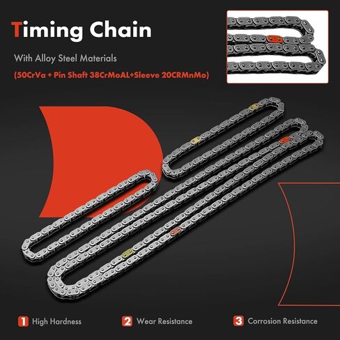 A-Premium 19-PC Engine Timing Chain Kit with VVT Sprocket Compatible with Ford, Lincoln & Mercury Cars - Fusion 2010, Edge 2007-2010, Taurus 2008-2011, Flex 2009-2011, Taurus X 2008-2009 & More in Saudi Arabia