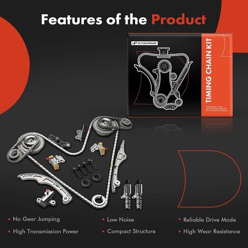 A-Premium 19-PC Engine Timing Chain Kit with VVT Sprocket Compatible with Ford, Lincoln & Mercury Cars - Fusion 2010, Edge 2007-2010, Taurus 2008-2011, Flex 2009-2011, Taurus X 2008-2009 & More in Saudi Arabia
