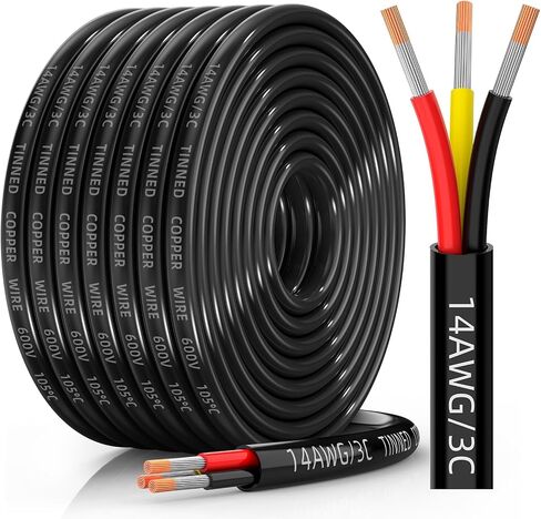 16 سلك مقياس 3 سلك كهربائي الموصل ، 16 AWG معلب النحاس بيف سي كابل PVC ، IP68 مقاوم للماء/مرن/منخفض الجهد للسيارات ، البحرية ، الطاقة الشمسية ، الإضاءة LED (100 قدم) in Kuwait