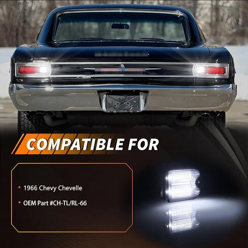 عدسة ضوء التيل متوافقة مع Chevy Chevelle 1966 ، [DOT] [IP67 مقاومة للماء] عدسة مصباح الذيل (يسار + يمين) ، استبدل OEM #CH-TL/RL-66 ، زوج واحد ، عدسة حمراء in Kuwait