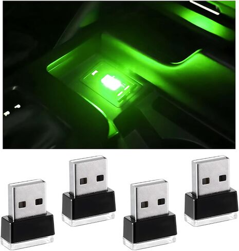 4 PCS USB LED CAR CAR INTROLIOR ATMOFERE LAMPERATION ، PLICTION PLIST-IN 5V USB LED LED INDIOR LIGHTING LIGHT ، MINI USB Ambient Lighting Decor in Kuwait
