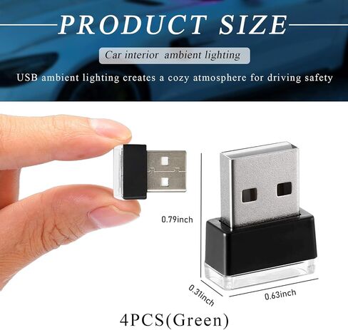4 PCS USB LED CAR CAR INTROLIOR ATMOFERE LAMPERATION ، PLICTION PLIST-IN 5V USB LED LED INDIOR LIGHTING LIGHT ، MINI USB Ambient Lighting Decor in Kuwait
