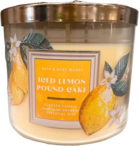 Bath & Body Works المثلج كعكة الليمون الجنيه 3 شمعة معطرة - 2023 رائحة جديدة in Saudi Arabia