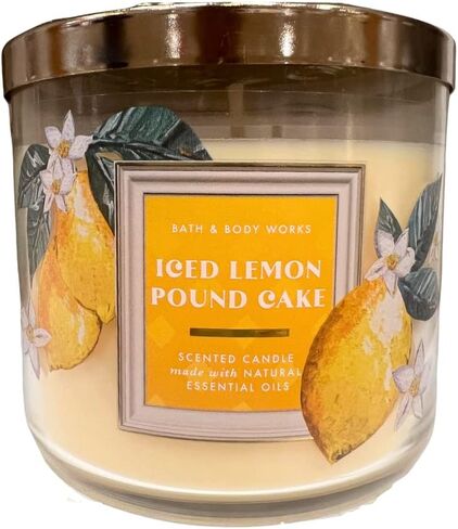 Bath & Body Works المثلج كعكة الليمون الجنيه 3 شمعة معطرة - 2023 رائحة جديدة in Saudi Arabia