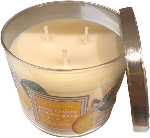 Bath & Body Works المثلج كعكة الليمون الجنيه 3 شمعة معطرة - 2023 رائحة جديدة in Saudi Arabia