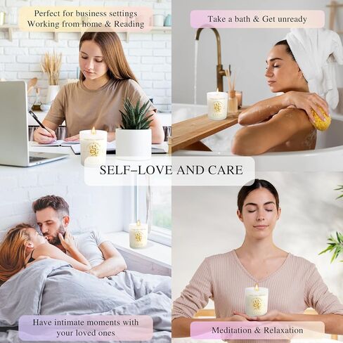 هدايا عيد ميلاد زودياك للنساء ، شموع معطرة لافندر للنساء ، شموع الصويا مع بلورات شفاء الحجارة ، سلة هدايا التنجيم الروحية (نيران ، ليو ، القوس) in Kuwait