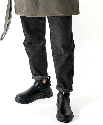 Non Slip Work Shoes, Water Oil Resistant Slip on Lightweight Garden Chef Restaurant Food Service Nursing Leather Footwear in Saudi Arabia