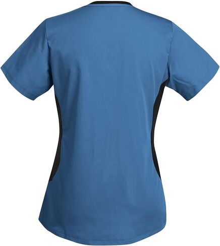 Womens Scrubs Tops Trendy Color Block Healthcare Nursing Uniform Comfy Workwear Comfortable Scrub Shirts in Saudi Arabia