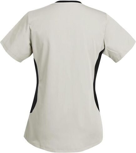 Womens Scrubs Tops Trendy Color Block Healthcare Nursing Uniform Comfy Workwear Comfortable Scrub Shirts in Saudi Arabia