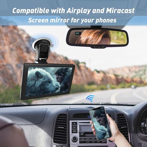 10.26 "شاشة Carplay HD للسيارة ، استريو Apple Apple Android للسيارات المحمولة مع التحكم الصوتي ، 4K DashCam ، كاميرا احتياطية 1080 بكسل ، رابط المرآة ، GPS Bluetooth ， استقبال صوت السيارة in Kuwait