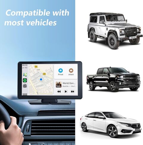 10.26 "شاشة Carplay HD للسيارة ، استريو Apple Apple Android للسيارات المحمولة مع التحكم الصوتي ، 4K DashCam ، كاميرا احتياطية 1080 بكسل ، رابط المرآة ، GPS Bluetooth ， استقبال صوت السيارة in Kuwait