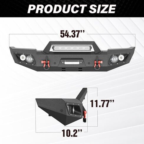 for Dakota & Durango Front Bumper Compatible with 1997 1998 1999 2000 2001 2002 2003 2004 Dodge Dakota & 1998-2003 Durango w/LED Lights, Winch Plate, Sensor Holes, License Plate Frame & D-rings in Kuwait