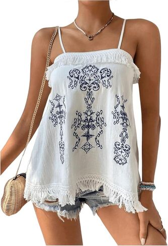 Wdirara Women's Boho التطريز بلا أكمام in Saudi Arabia