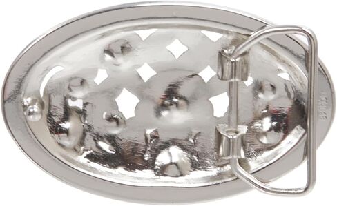1 1/2" Antique Silver Brass Oval Perforated Engraved Crystal Rhinestone Western Floral Belt Buckle, Antique Brass in Saudi Arabia