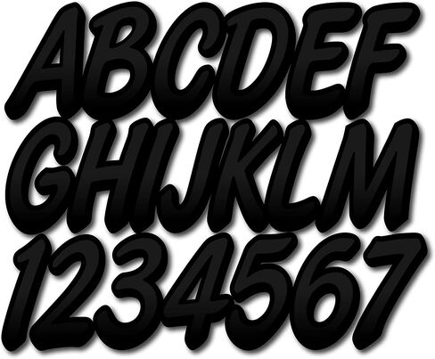 Stiffie Whipline Matte Black/Black 3" Boat & PWC Registration Decals • Numbers Letters Stickers in Saudi Arabia