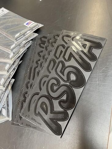 Stiffie Whipline Matte Black/Black 3" Boat & PWC Registration Decals • Numbers Letters Stickers in Saudi Arabia
