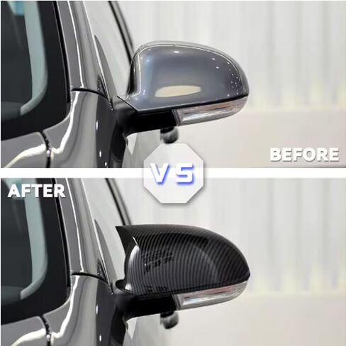 2pcs لـ VW Golf 7 Golf 7.5 MK7 MK7.5 GTI R 2014-2019 Oxor Ox Horn Side Rearview Mirror Cover Sporty Car Auto Outso ABS -Carbon Black in Kuwait