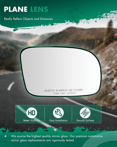 SCITOO Side View Mirror Passenger Right Side Fit For 2007-2012 For HYUNDAI SANTA Convex Chrome Replacement Exterior Mirror Glass OE:87621-0W100 in Saudi Arabia
