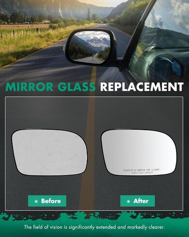 SCITOO Side View Mirror Passenger Right Side Fit For 2007-2012 For HYUNDAI SANTA Convex Chrome Replacement Exterior Mirror Glass OE:87621-0W100 in Saudi Arabia