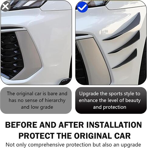 Mly 6pcs Car Spoilers ، مجموعة مفسد جسم الشفة الأمامية المصد ، المفسدين المطاطين الناعمين المضادين للسلسلة للسيارات ، الإكسسوارات العالمية الخارجية لزينة التنورة الجانبية (ألياف الكربون الأسود) in Kuwait