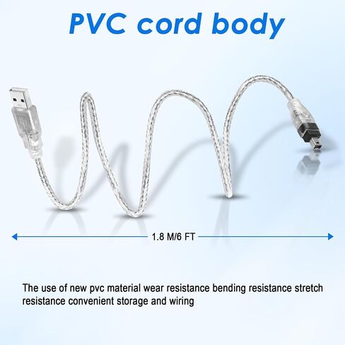 Firewire to USB Adapter Cable 6-Pin IEEE 1394 Male to USB 2.0 Male Converter Cord Firewire 400 1394-a to USB Connector Wire Lead for Connecting 6Pin Firewire Devices to USB Host (Transparent Shell) in Saudi Arabia