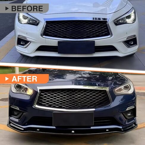 شفة مفسد الوفير الأمامي متوافق مع 2014-2017 Infiniti Q50 Q50L قاعدة الفجر المفسد المفسد ، نمط ألياف الكربون in Saudi Arabia