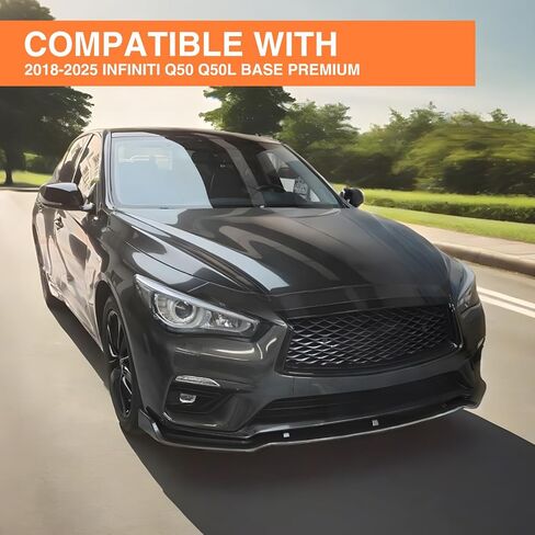 شفة مفسد الوفير الأمامي متوافق مع 2014-2017 Infiniti Q50 Q50L قاعدة الفجر المفسد المفسد ، نمط ألياف الكربون in Saudi Arabia
