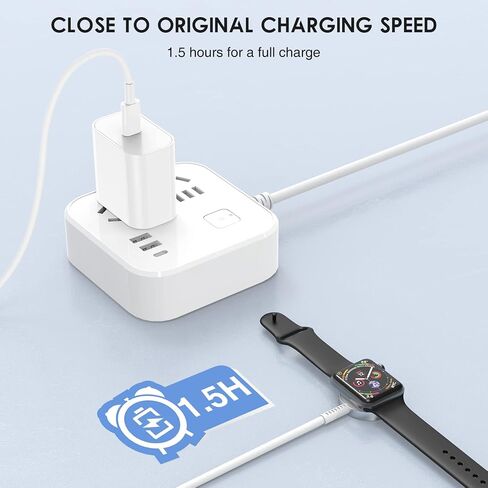 for Apple Watch Charger with USB C Charger, 2 in 1 iWatch & iPhone Charger Fast Charging, 6FT Magnetic Smart iWatch Charger Cable for Apple Watch Series 9/SE/8/7/6/5/4/3/2/1/ultra & iPhone 14/13/12 in Saudi Arabia