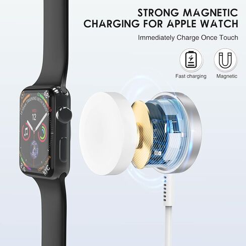 for Apple Watch Charger with USB C Charger, 2 in 1 iWatch & iPhone Charger Fast Charging, 6FT Magnetic Smart iWatch Charger Cable for Apple Watch Series 9/SE/8/7/6/5/4/3/2/1/ultra & iPhone 14/13/12 in Saudi Arabia