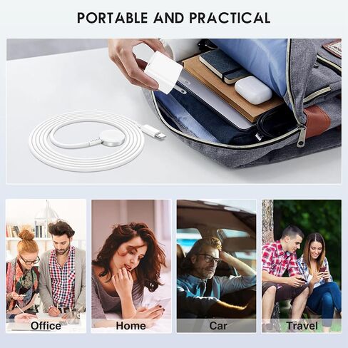 for Apple Watch Charger with USB C Charger, 2 in 1 iWatch & iPhone Charger Fast Charging, 6FT Magnetic Smart iWatch Charger Cable for Apple Watch Series 9/SE/8/7/6/5/4/3/2/1/ultra & iPhone 14/13/12 in Saudi Arabia