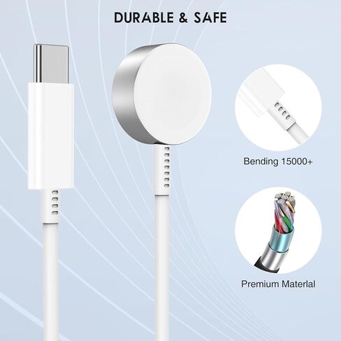 for Apple Watch Charger with USB C Charger, 2 in 1 iWatch & iPhone Charger Fast Charging, 6FT Magnetic Smart iWatch Charger Cable for Apple Watch Series 9/SE/8/7/6/5/4/3/2/1/ultra & iPhone 14/13/12 in Saudi Arabia