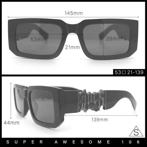 Locs Bold Gothic Logo All Black Gangster Shade Plastic Sunglasses in Saudi Arabia