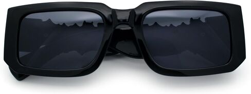Locs Bold Gothic Logo All Black Gangster Shade Plastic Sunglasses in Saudi Arabia