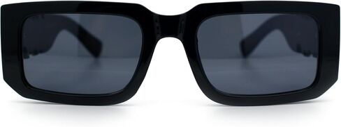 Locs Bold Gothic Logo All Black Gangster Shade Plastic Sunglasses in Saudi Arabia