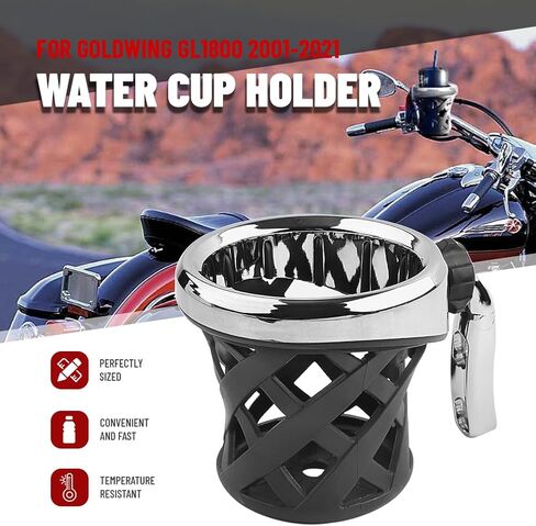 Gzyf دراجة نارية المقود بيرش جبل كوب مائي حامل مشروب لهوندا Goldwing GL1800 / GL1800 Trike 2001-2021 ، F6B 2013-2021 ، Chrome in Saudi Arabia