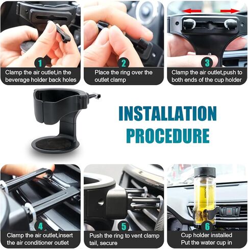 حامل كأس السيارات ، حامل كأس تنفيس السيارة ، وزجاجة كوب من Car Air Vent Coups ، حامل مكيفات الهواء القابل للتعديل ، Universal for Trucks ، SUVs ، إكسسوارات السيارات (أسود) in Saudi Arabia