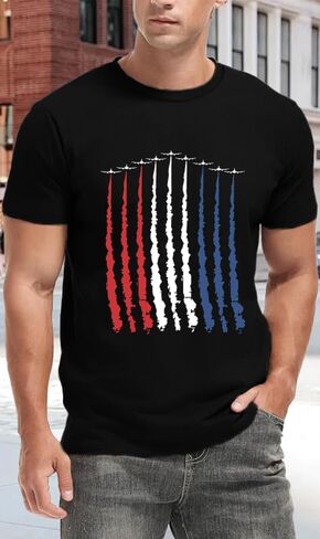 Mens American Flag Shirt USA Air Force Tshirts Patriotic 4th of July T-Shirt Memorial Day Tee Tops in Kuwait