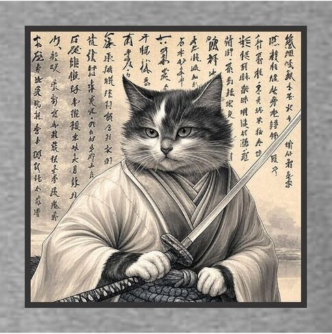 Go All Out Ancient Samurai Cat Ukiyo-e Japan Mens Long Sleeve T-Shirt in Saudi Arabia